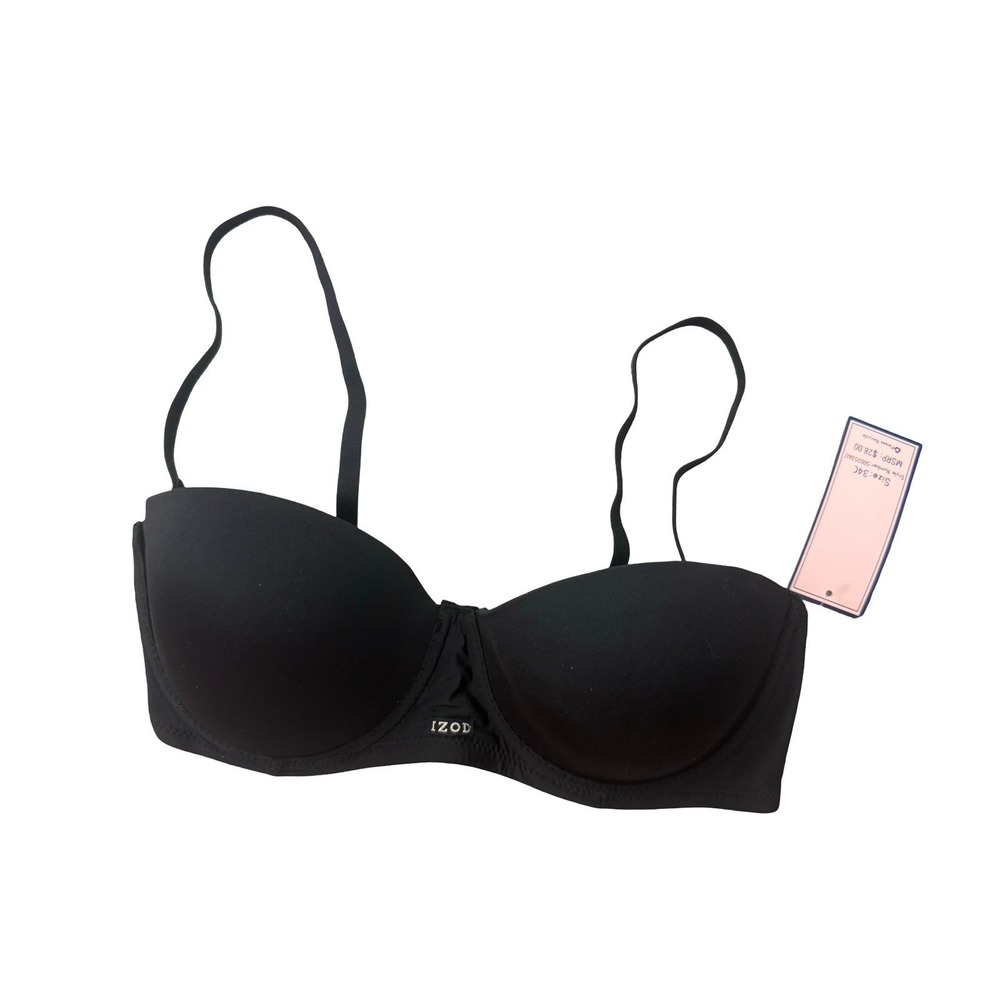 Izod Black Underwire Bra 34C 4 way converitble  Lightly Padded new